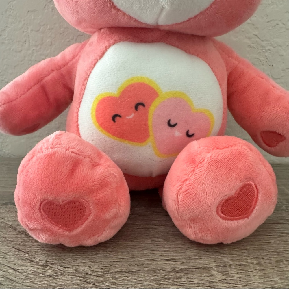 Care Bears Plush Love A Lot Bear 11” Coral Pink Basic Fun - Picture 3 of 6